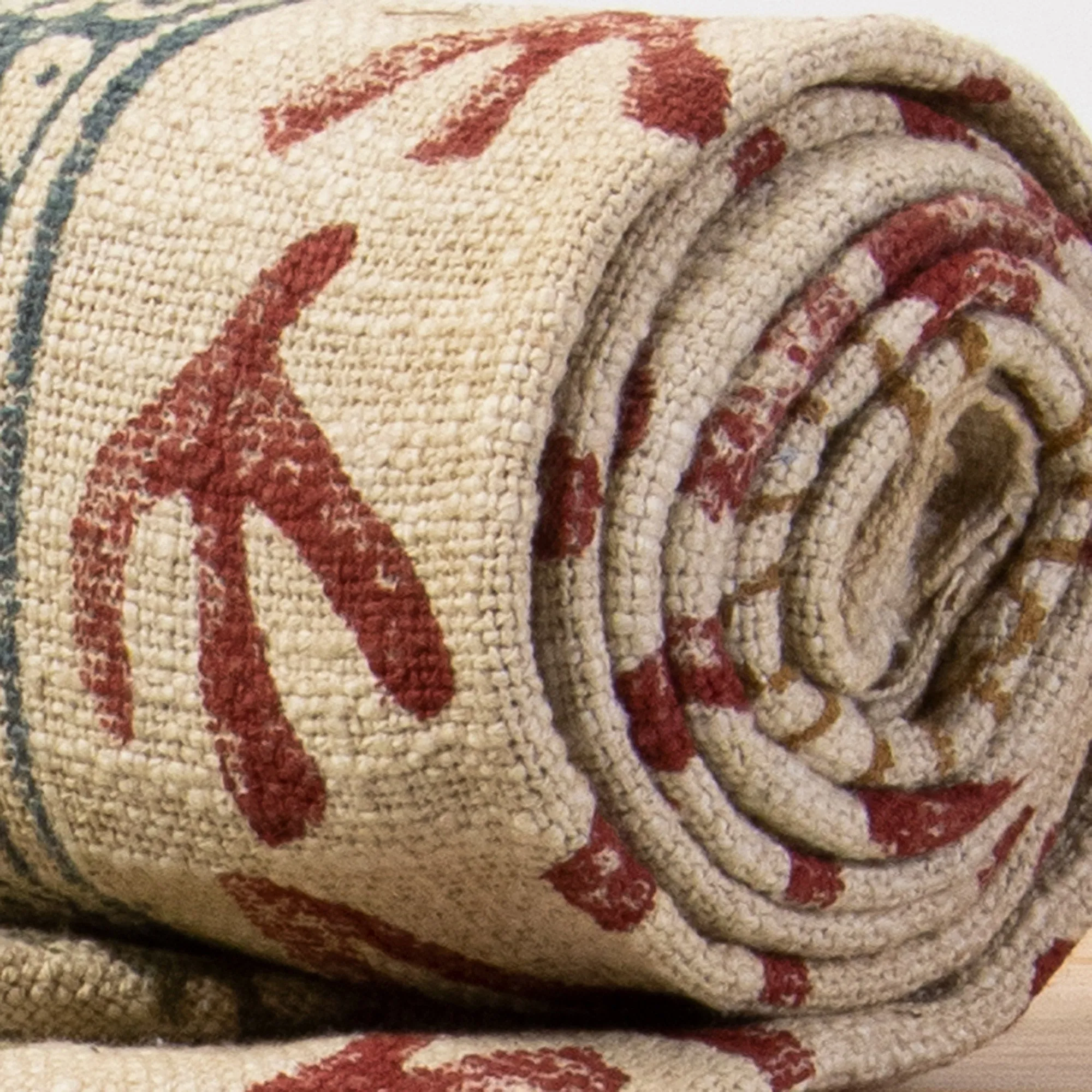 Premium Block Printed Organic Cotton Sofa Throw Blanket
