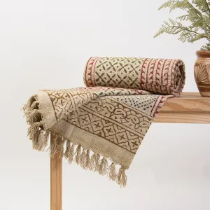Premium Block Printed Organic Cotton Throws For Sofas
