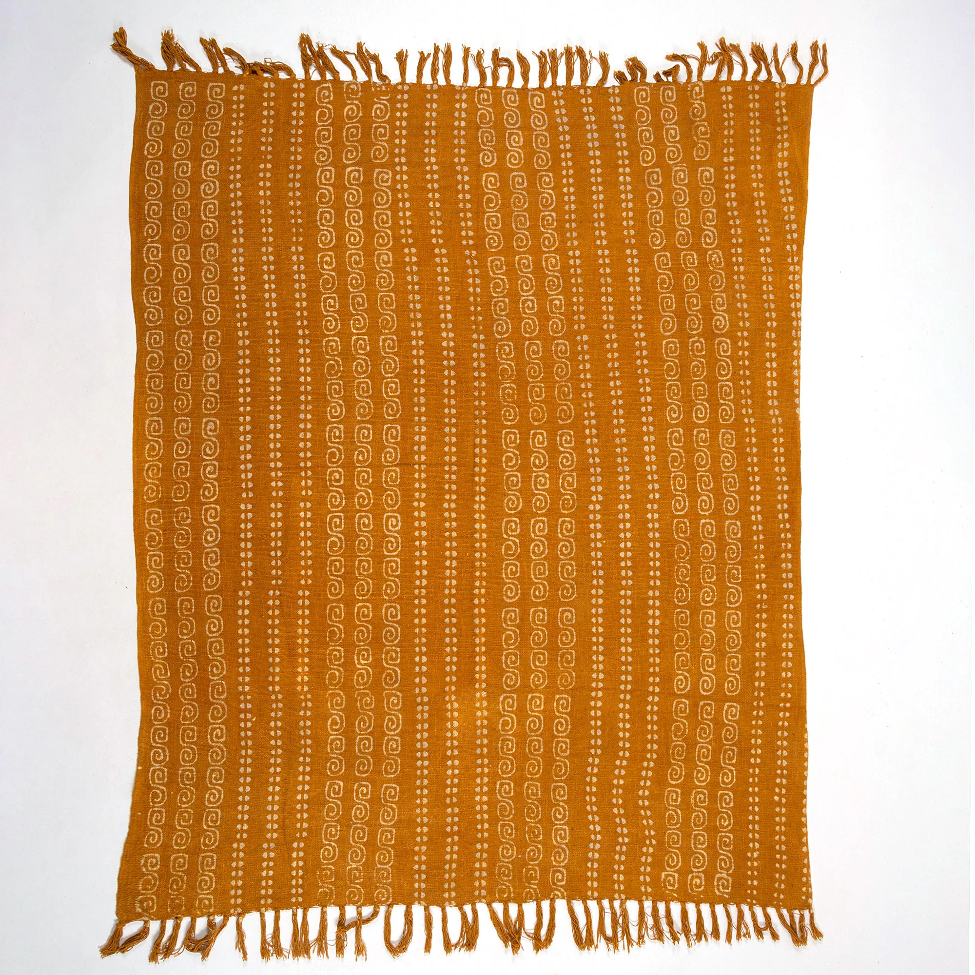 Premium Mustard Hand Block Print Sofa Throw Blanket