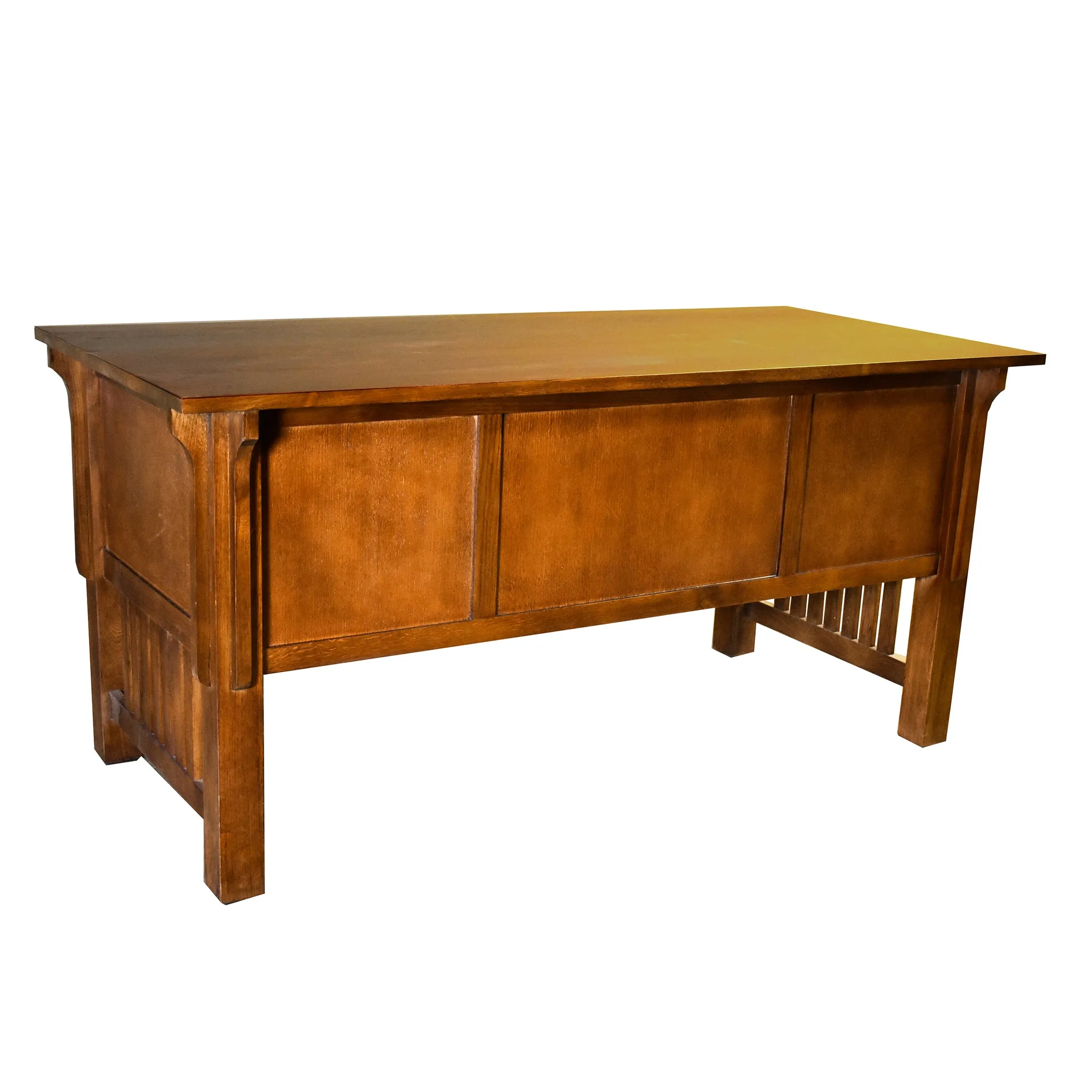 Preorder Mission Quarter Sawn Oak 5 Drawer Desk - Michael's Cherry (MC3)