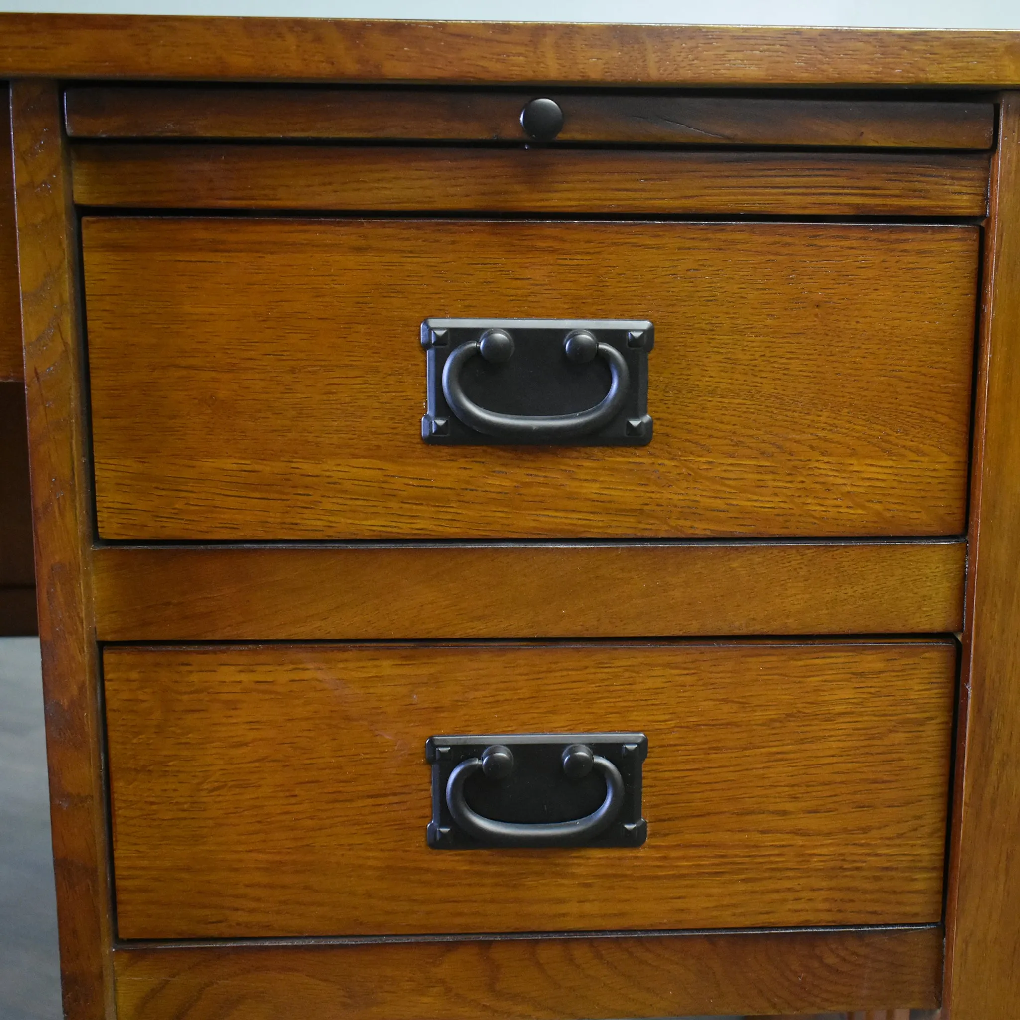 Preorder Mission Quarter Sawn Oak 5 Drawer Desk - Michael's Cherry (MC3)