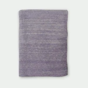 purple knitted throw