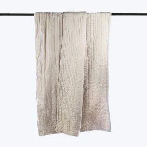 Quilted Throw, Soft Silver