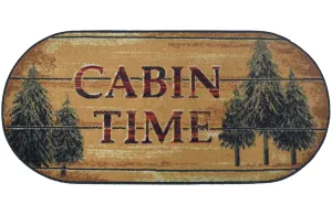 "Cabin Time" Area Oval Rug - 20" x 44"