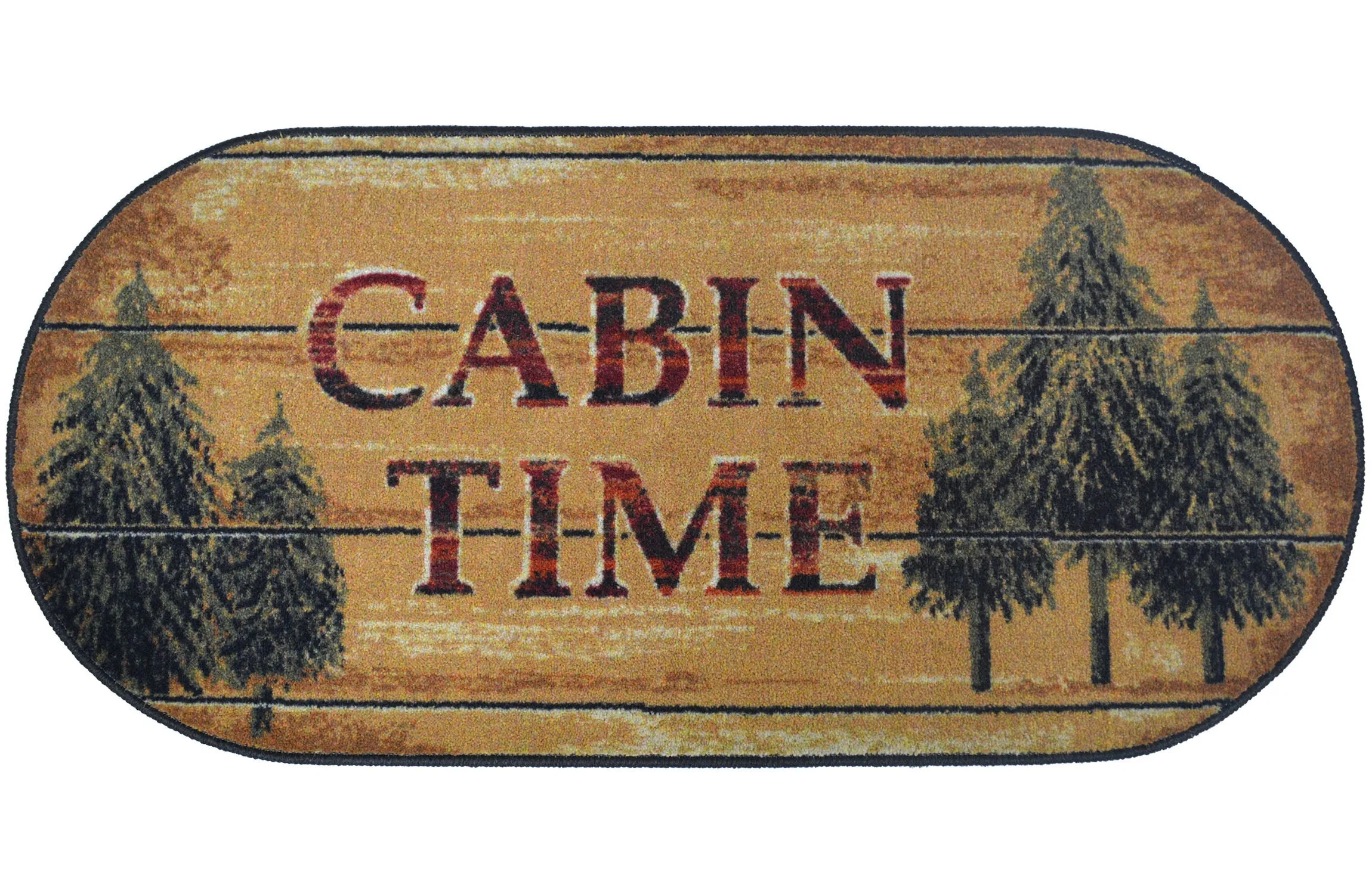 "Cabin Time" Area Oval Rug - 20" x 44"