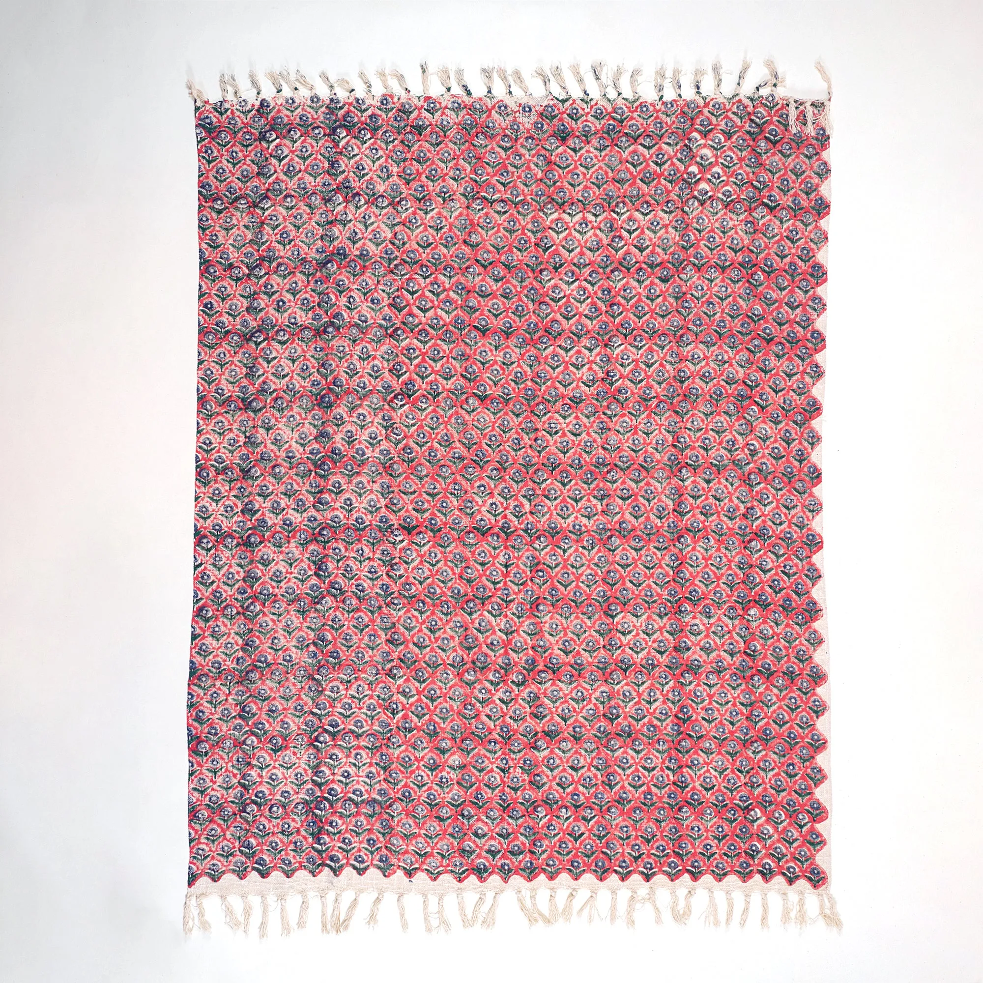 Rose Floral Print Authentic Handmade Throw Blanket For Home Decor