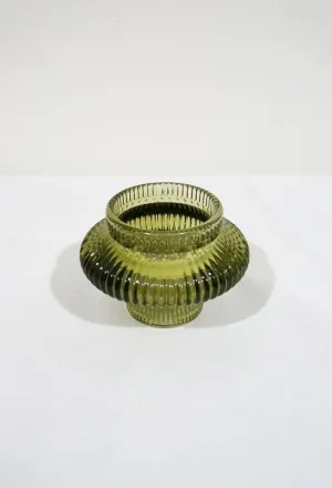 Round Glass Tapered Candlestick/Tea Light Holder
