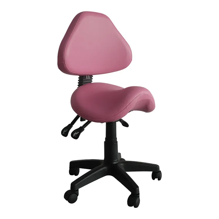 Saddle Shape Stool with Back Support and Tilt-able seat