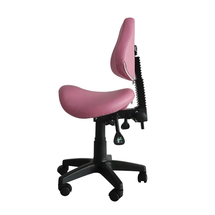 Saddle Shape Stool with Back Support and Tilt-able seat