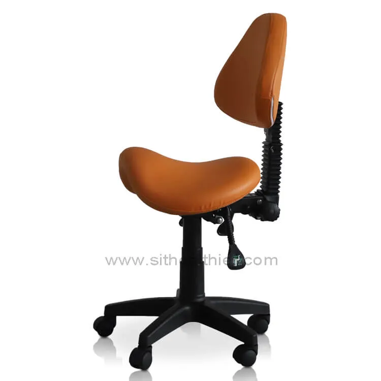 Saddle Shape Stool with Back Support and Tilt-able seat