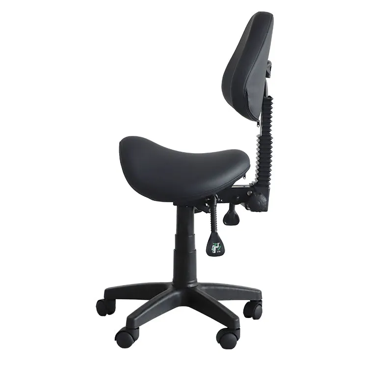 Saddle Shape Stool with Back Support and Tilt-able seat