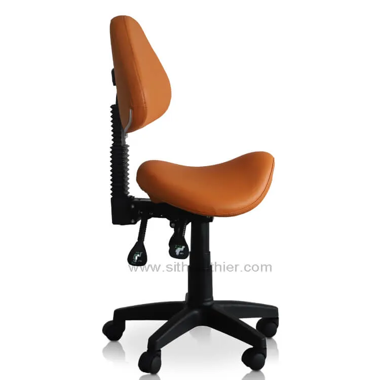Saddle Shape Stool with Back Support and Tilt-able seat