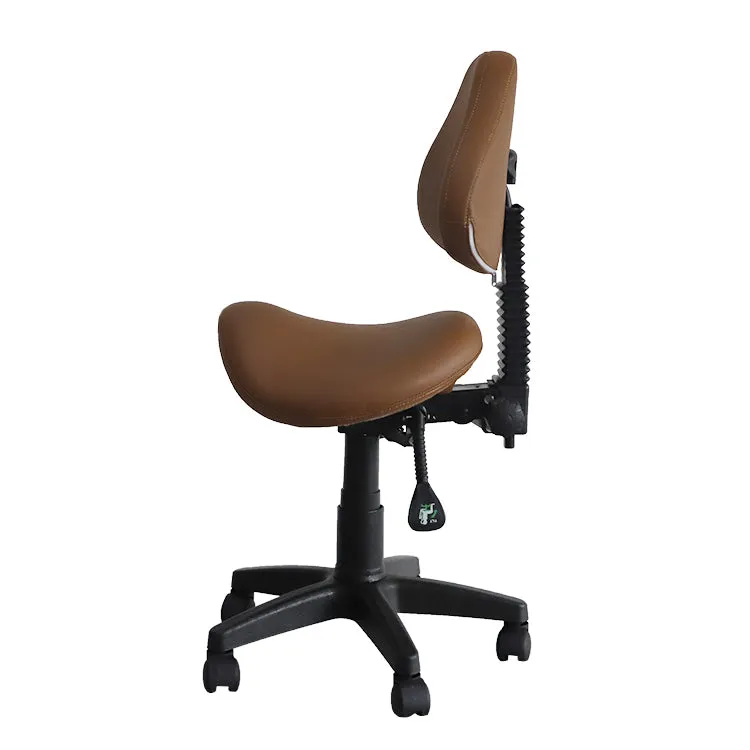 Saddle Shape Stool with Back Support and Tilt-able seat