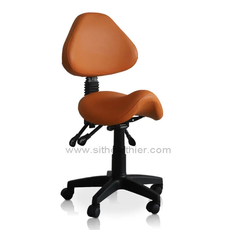 Saddle Shape Stool with Back Support and Tilt-able seat