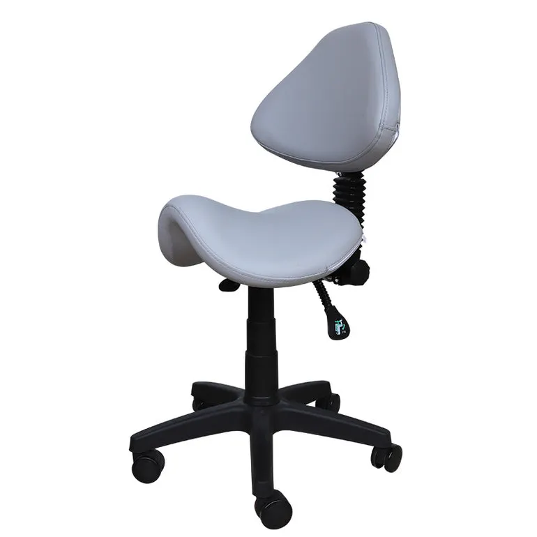 Saddle Shape Stool with Back Support and Tilt-able seat