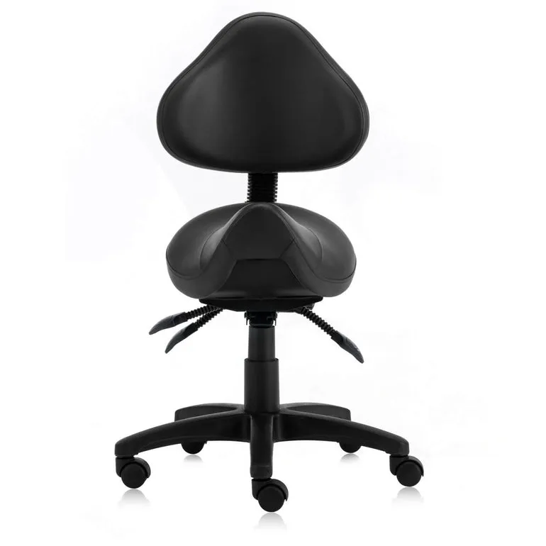 Saddle Shape Stool with Back Support and Tilt-able seat