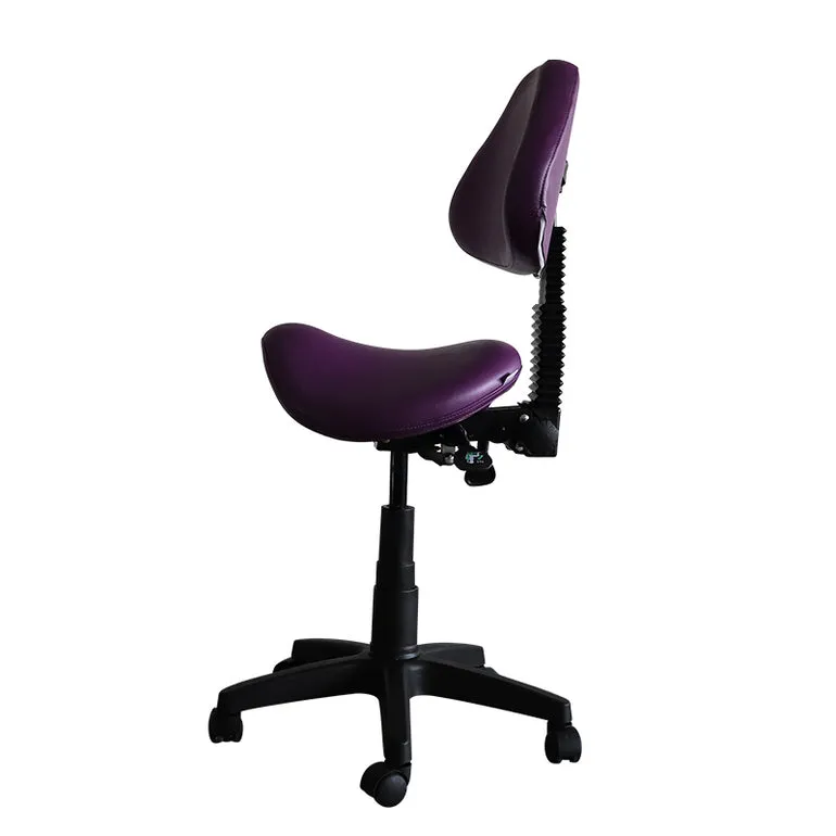 Saddle Shape Stool with Back Support and Tilt-able seat