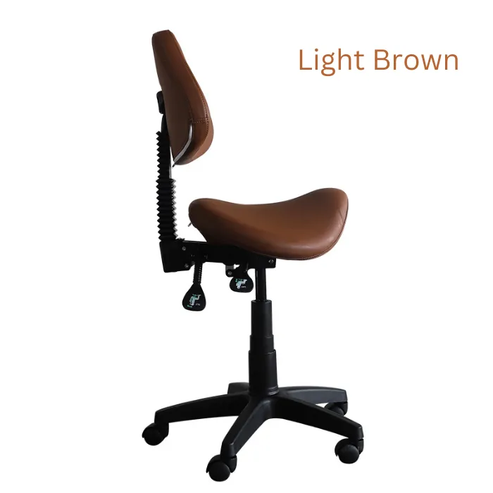 Saddle Shape Stool with Back Support and Tilt-able seat