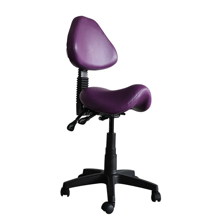 Saddle Shape Stool with Back Support and Tilt-able seat