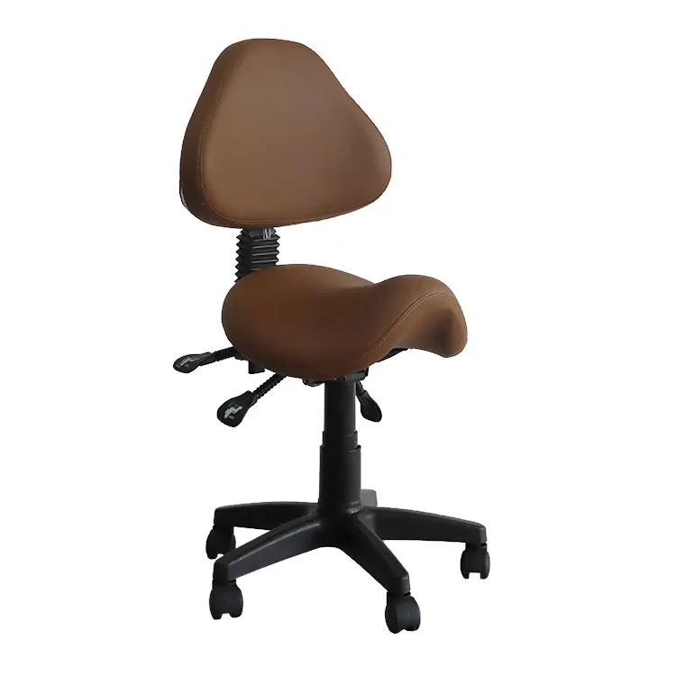 Saddle Shape Stool with Back Support and Tilt-able seat