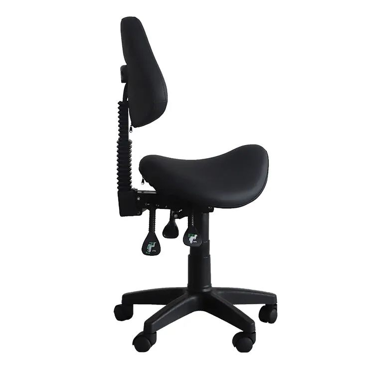 Saddle Shape Stool with Back Support and Tilt-able seat