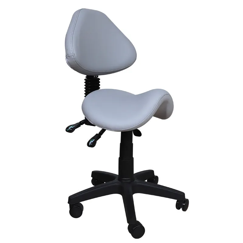 Saddle Shape Stool with Back Support and Tilt-able seat