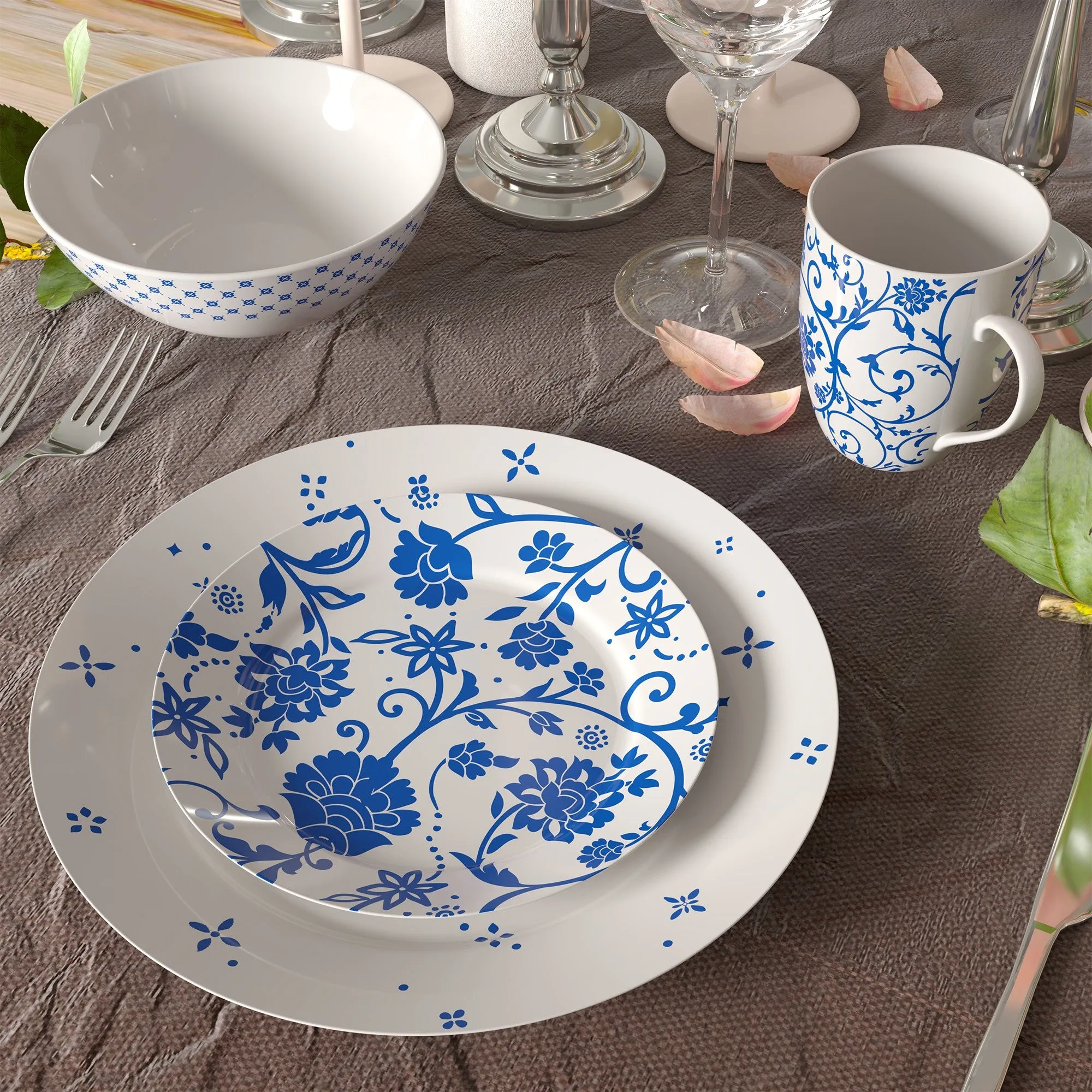 Safdie & Co. Luxury Premium Porcelain Dinnerset 16 Piece Set Arlington