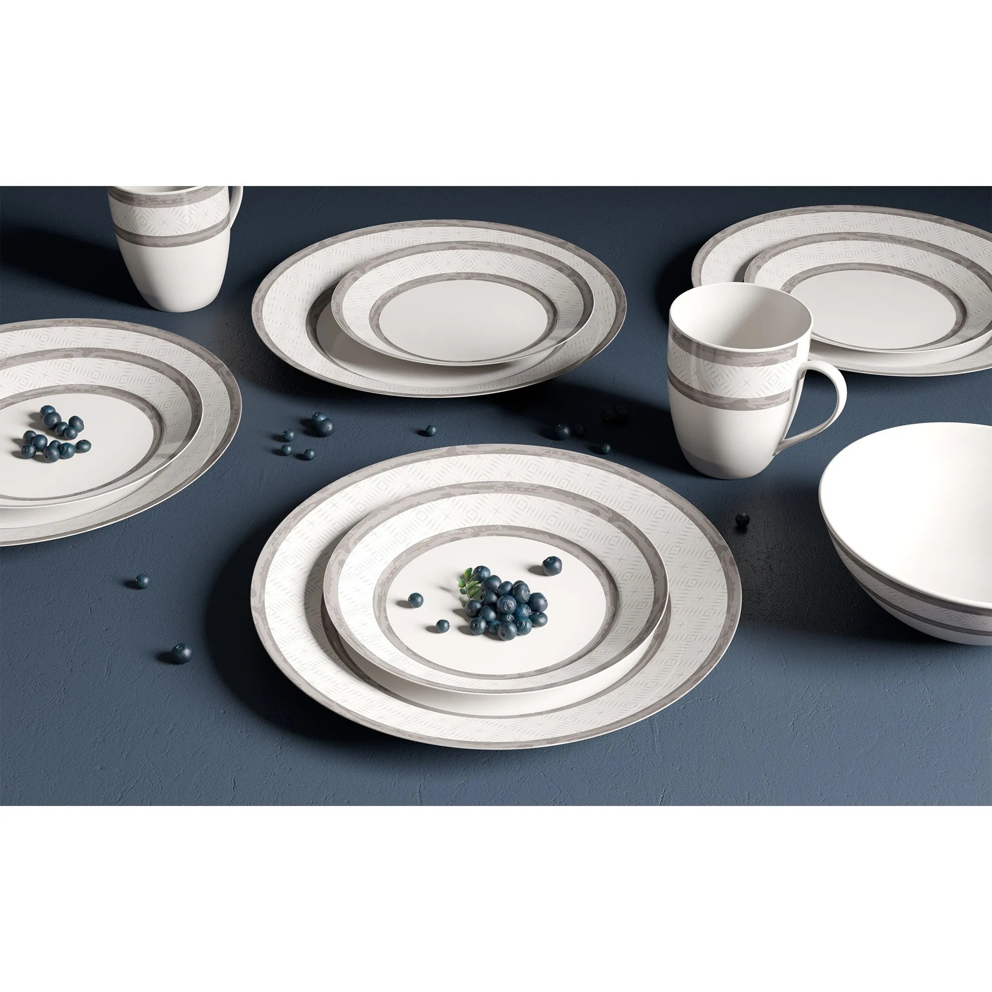 Safdie & Co. Luxury Premium Porcelain Dinnerset 16 Piece Set Newport