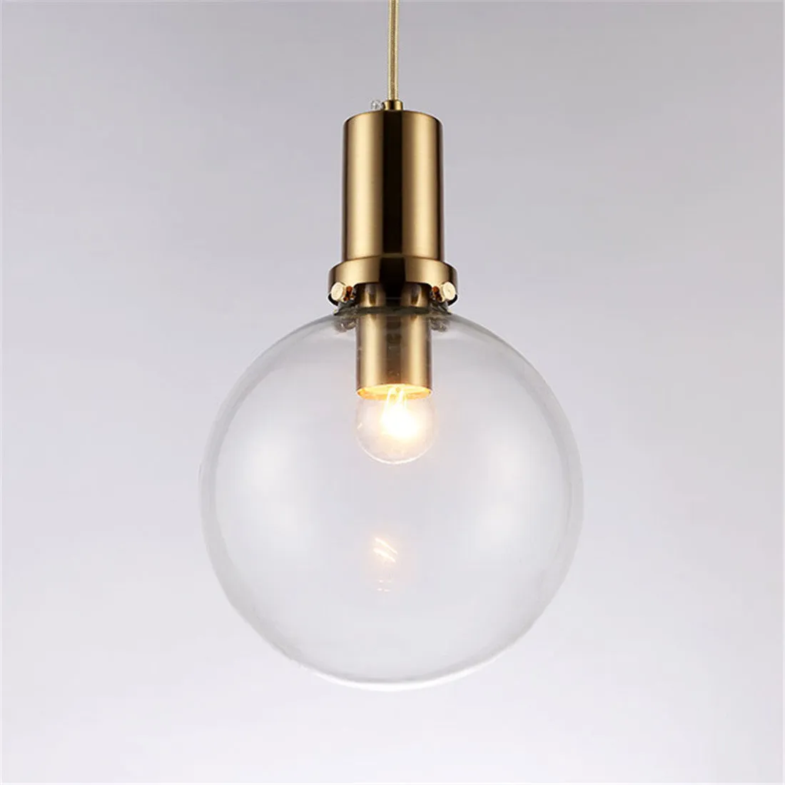Satchi Clear Globe & Brass LED Bulb Pendant Light