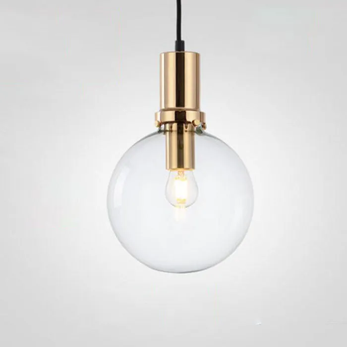 Satchi Clear Globe & Brass LED Bulb Pendant Light