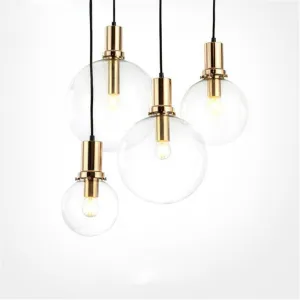 Satchi Clear Globe & Brass LED Bulb Pendant Light