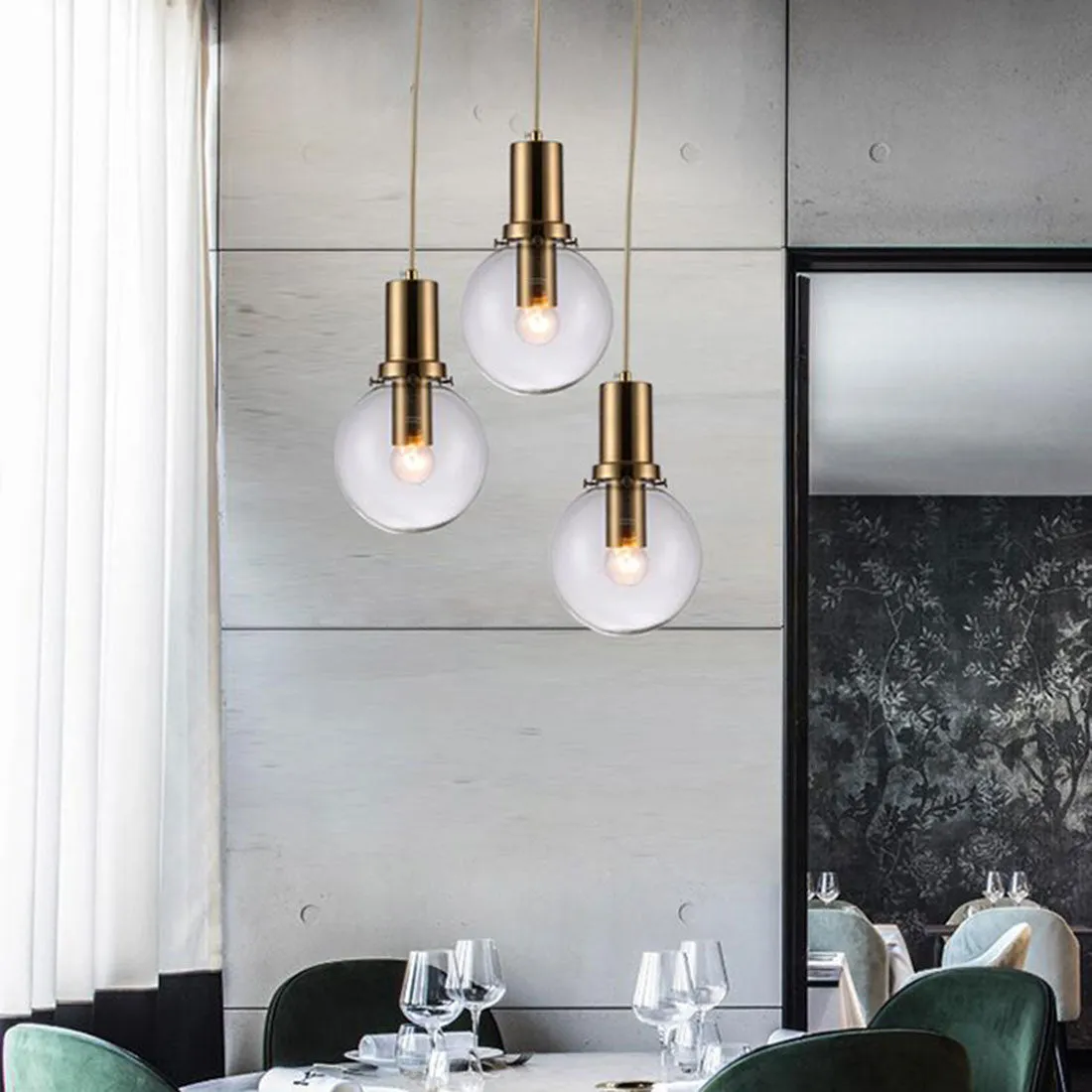 Satchi Clear Globe & Brass LED Bulb Pendant Light