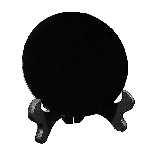 SAZ DEKOR Black Obsidian Disc Obsidian Scrying Mirror for Augury Home Office Decor 12cm
