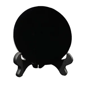 SAZ DEKOR Black Obsidian Disc Obsidian Scrying Mirror for Augury Home Office Decor 12cm