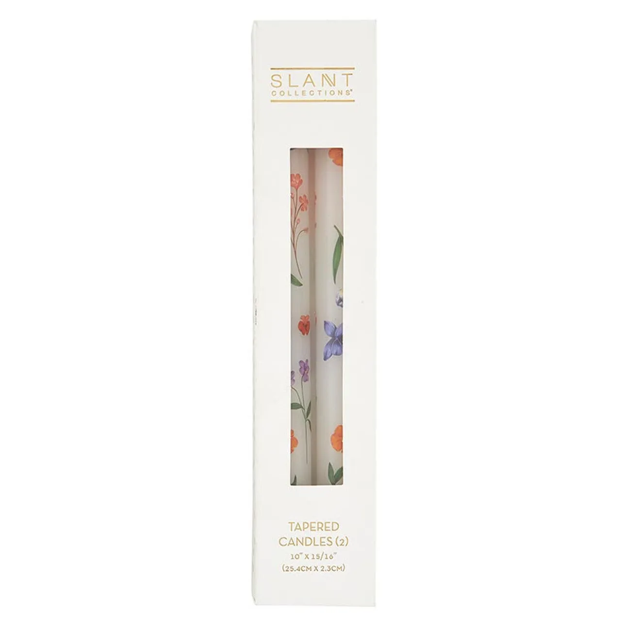 Set of 2 Boho Flowers Tapered Candle  | Aesthetic Unscented Table Decor Floral Candle Sticks