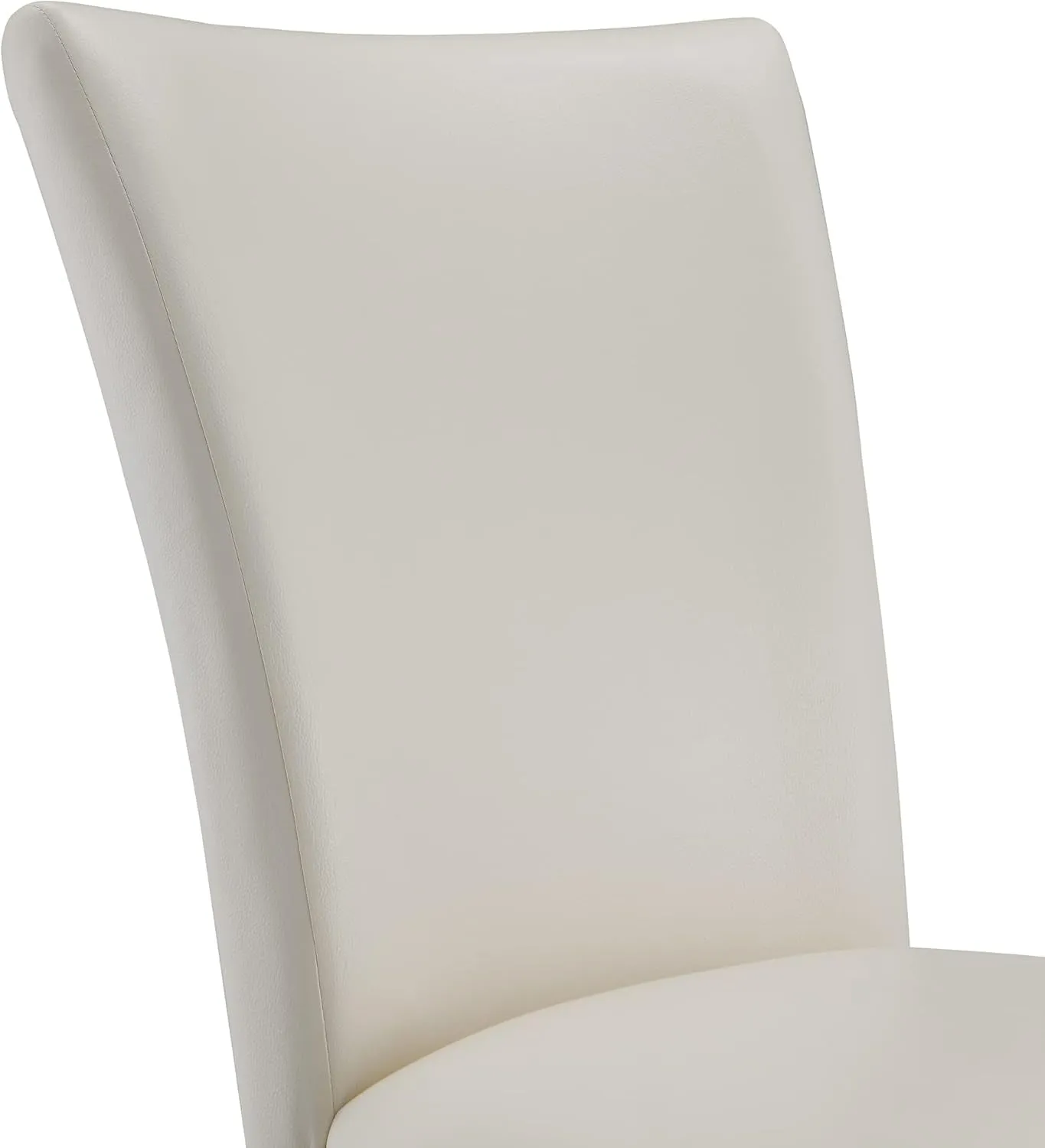 Set of 2 Dinning Chairs with Leather Surface, Solid Wood Accent Chairs with High Back, Simple Office Chairs