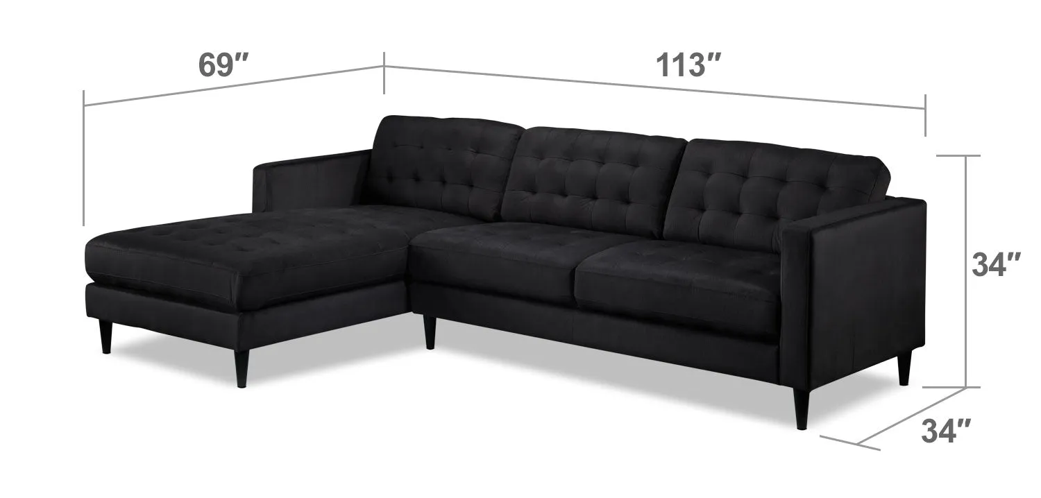 Seymour 2-Piece Sectional with Left-Facing Chaise - Charcoal