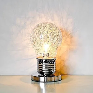 Shaped Table Lamp With Inline Switch, Glass, Clear