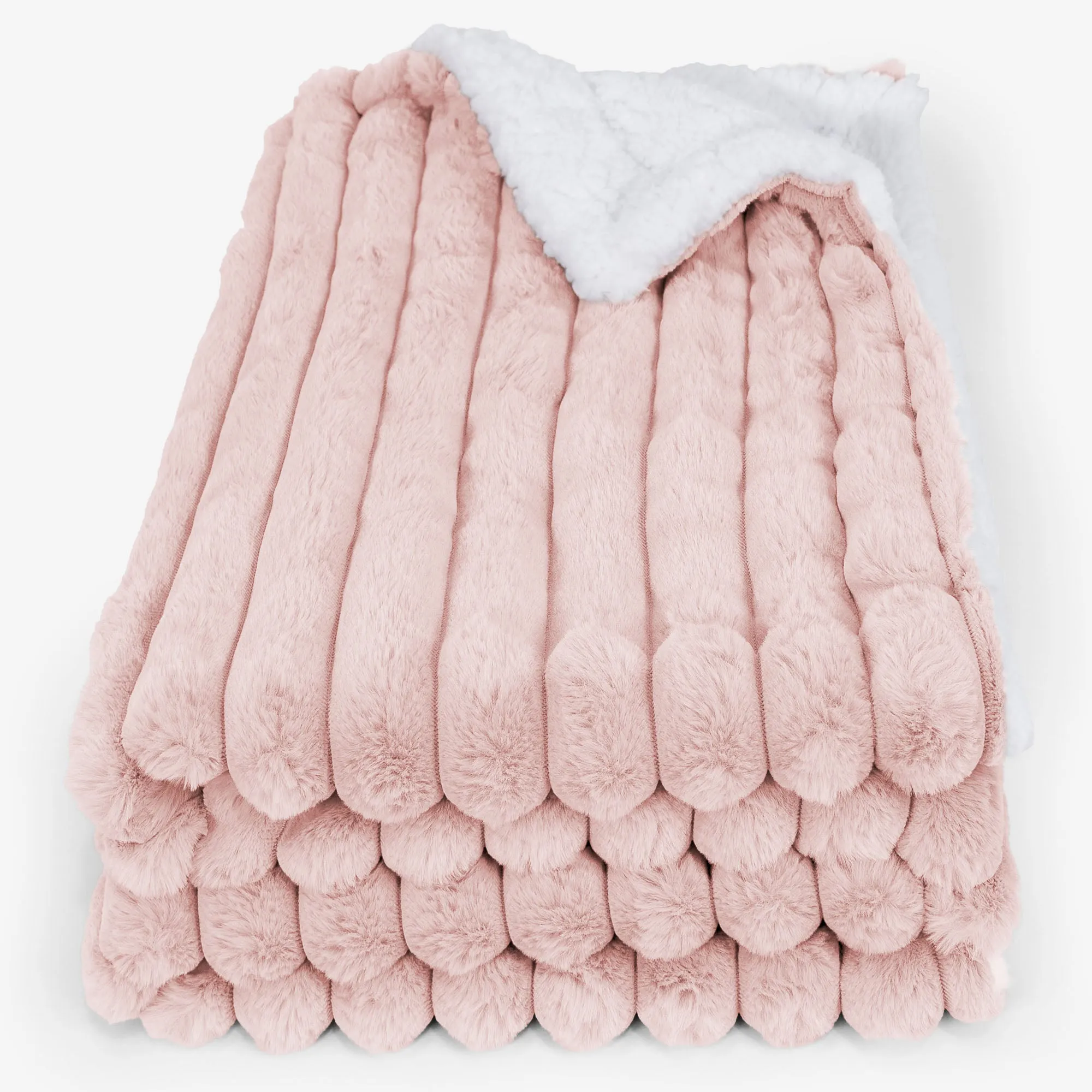 Sherpa Throw / Blanket - Ultra Plush Cord Dusty Pink