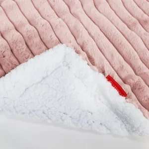 Sherpa Throw / Blanket - Ultra Plush Cord Dusty Pink