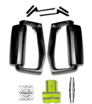 Side View Door Mirrors Power Heated Black Set Volvo 2004  VNL VNM VNX