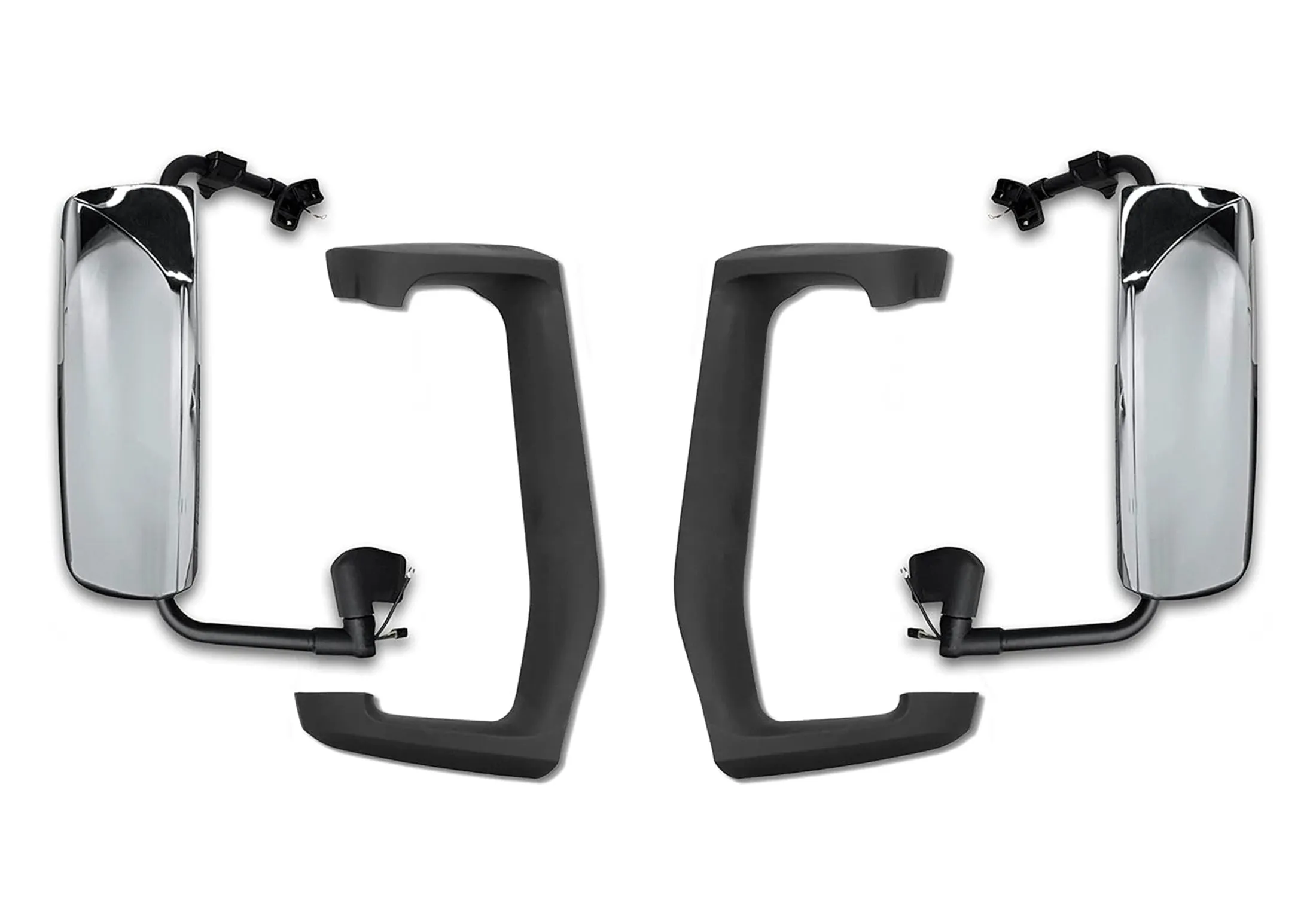 Side View Door Mirrors Power Heated Chrome Set Volvo 2004  VNL VNM VNX
