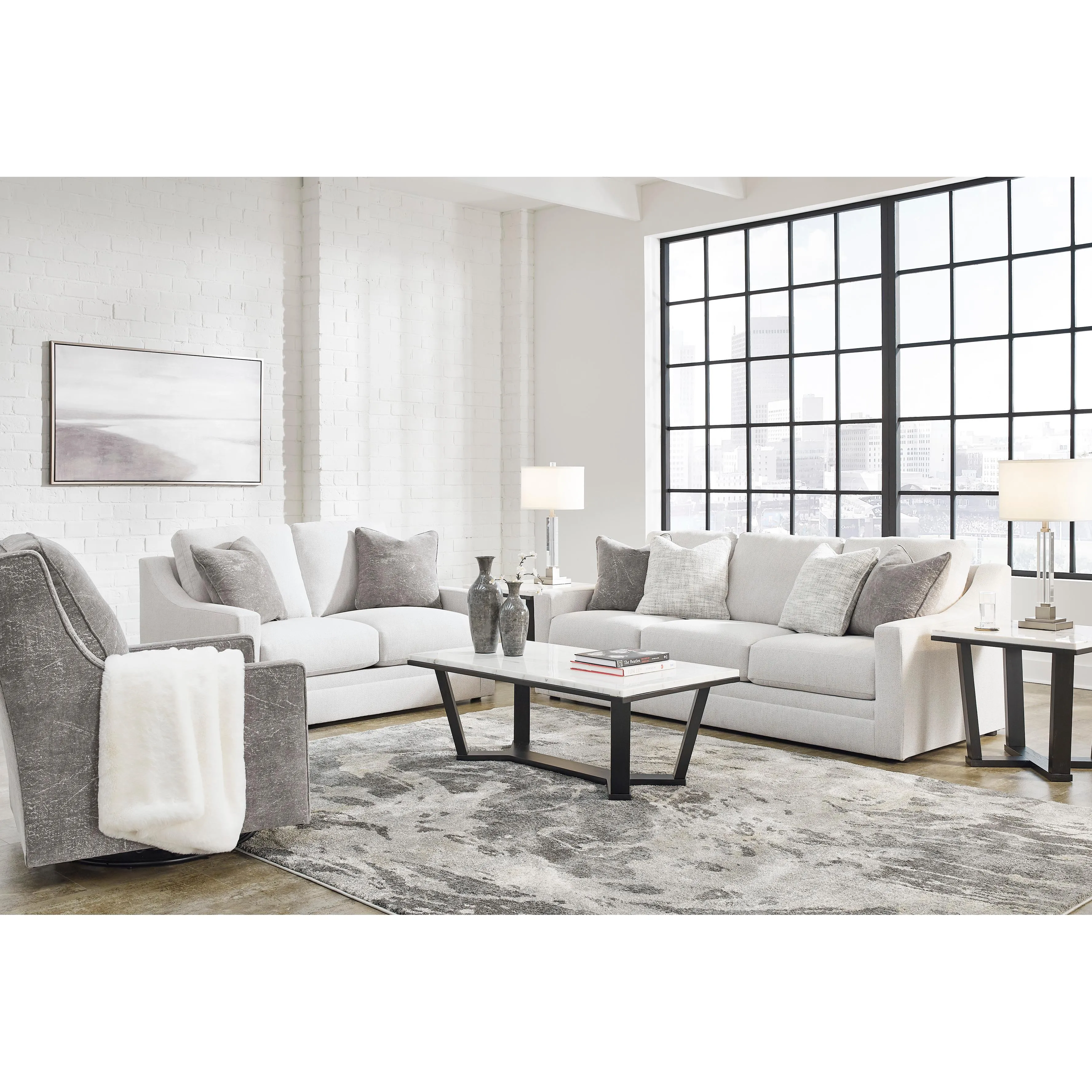 Signature Design by Ashley Maitelynn Stationary Fabric Sofa 4820238