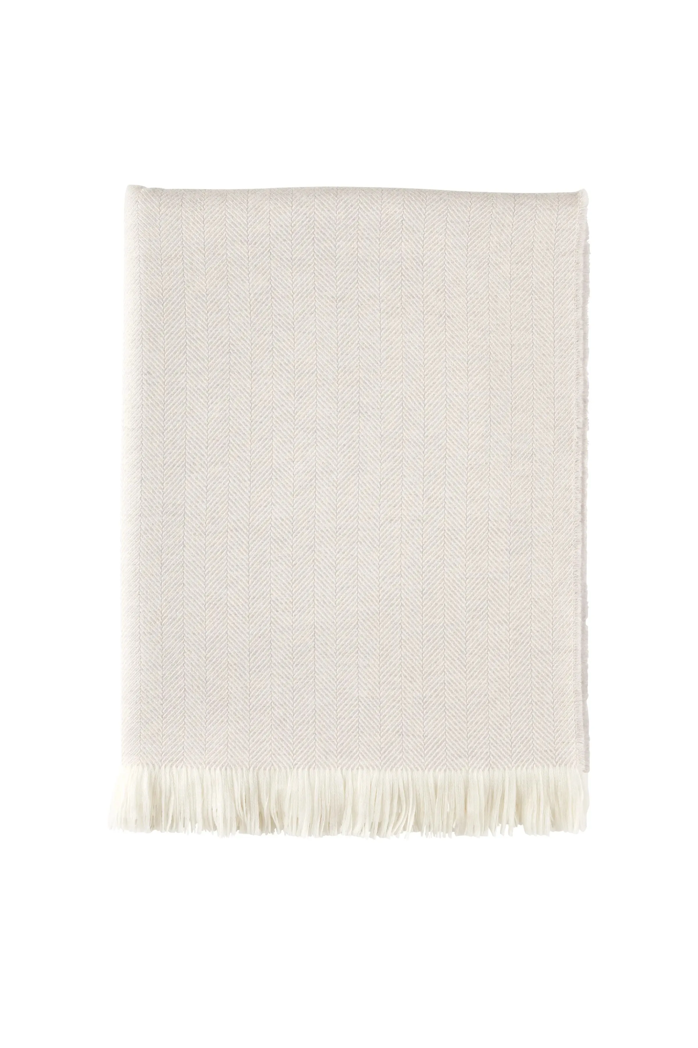 Silver Birch Herringbone Merino Throw