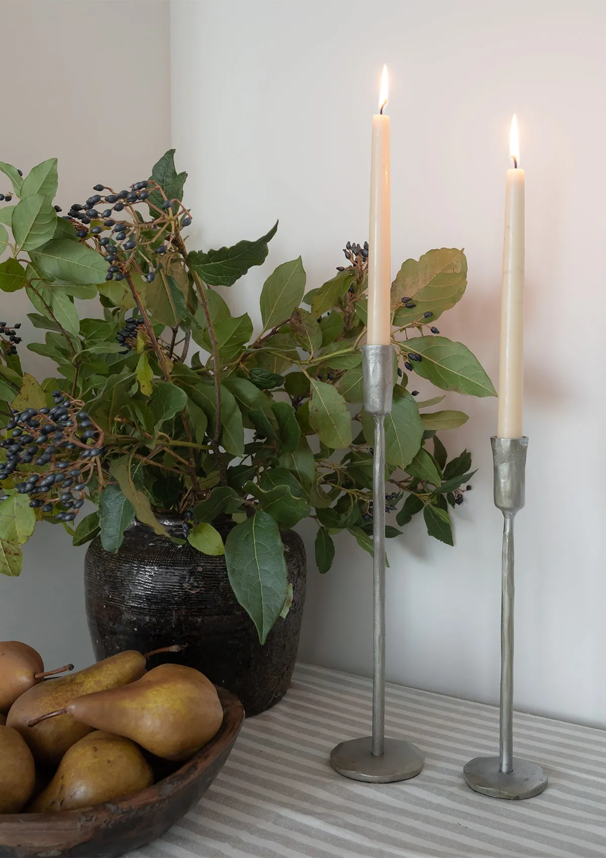 Silver Forged Candlesticks