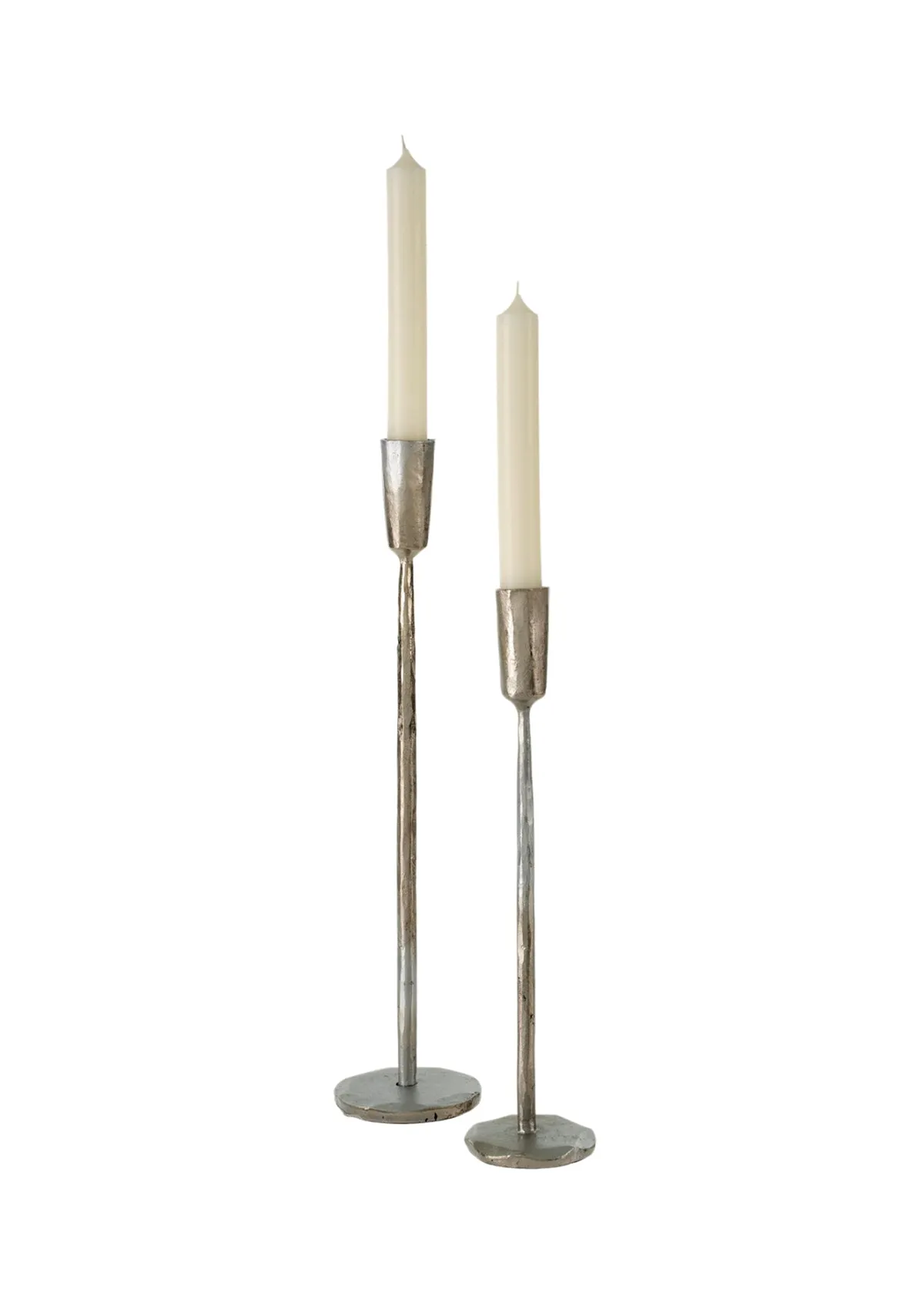 Silver Forged Candlesticks