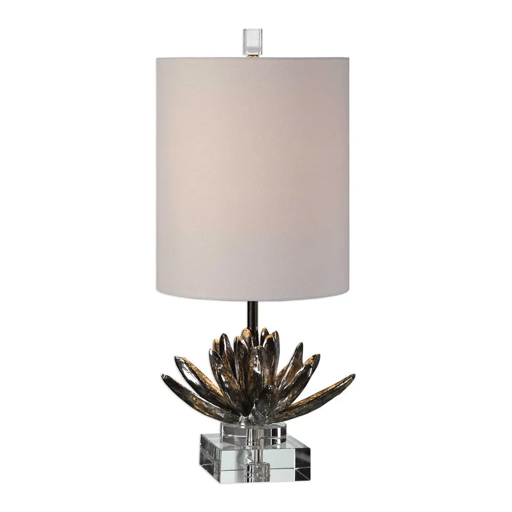 SILVER LOTUS ACCENT LAMP