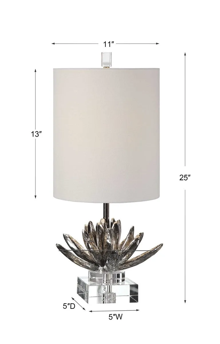 SILVER LOTUS ACCENT LAMP