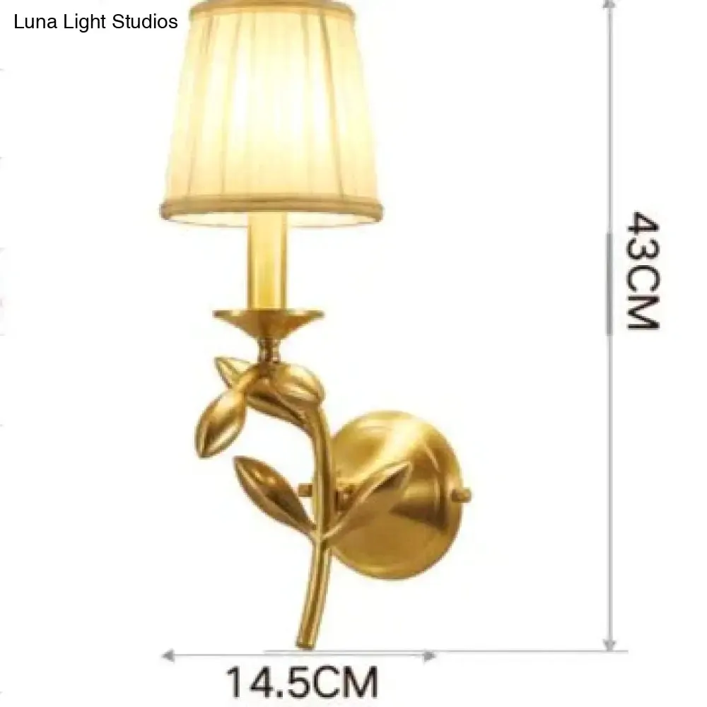Simple European Style Flower Copper Wall Lamp