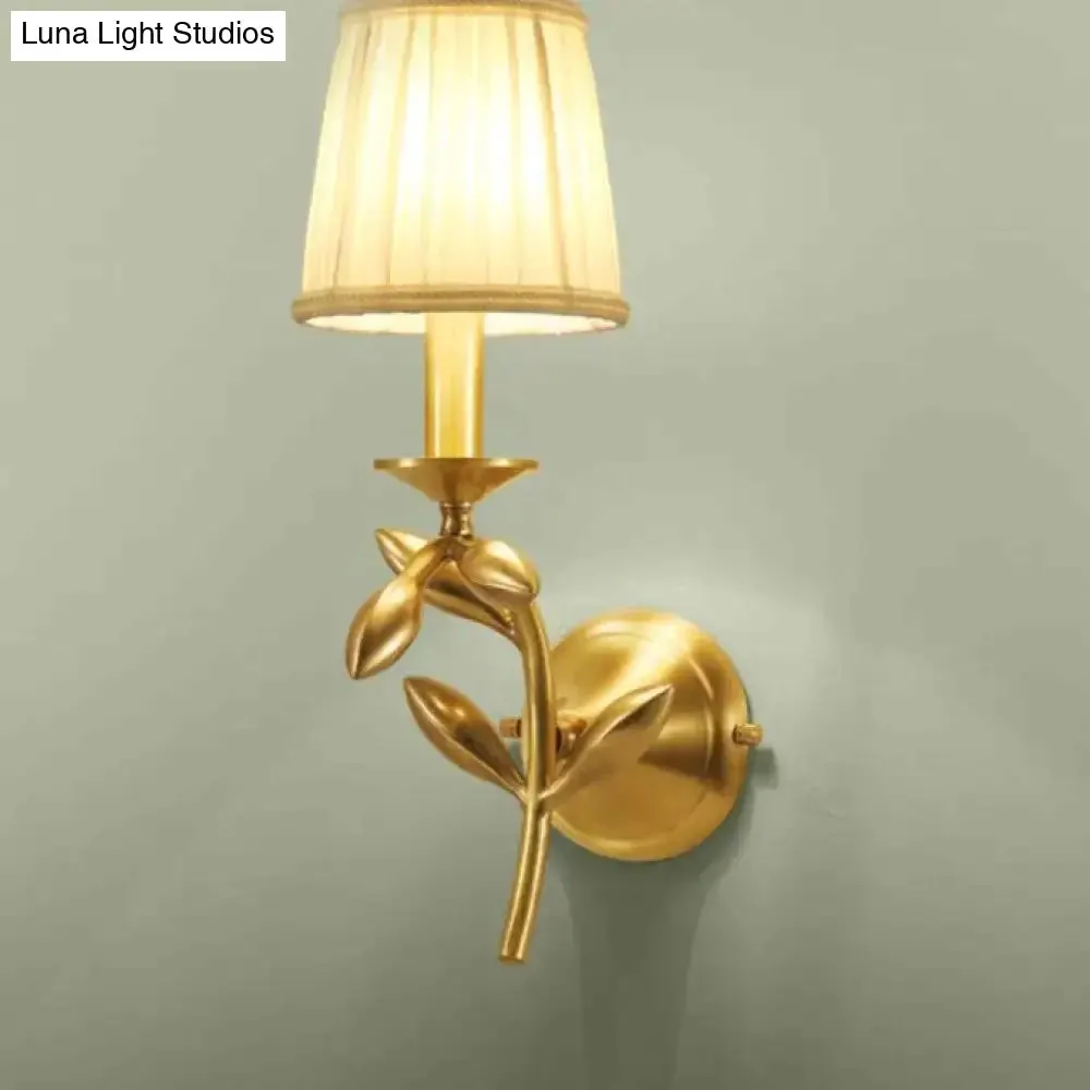 Simple European Style Flower Copper Wall Lamp